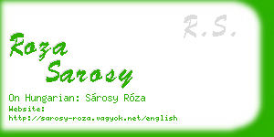 roza sarosy business card